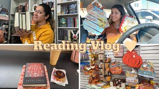 Fall Reading Vlog 🍂| im in a reading slump but I went fall shopping and I bought some books so… 🤎