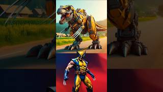 SUPERHEROS ROBOT TREX-ALL CHARACTER(MARVEL & DC)2024#spiderman#avengers#shorts#ytshorts#wolverine