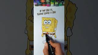 Easy Spongebob drawing 😱 #shorts #art #drawing #spongebob #easyart