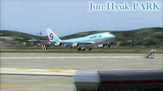 [FS2004]Landing at Gimpo B747-400