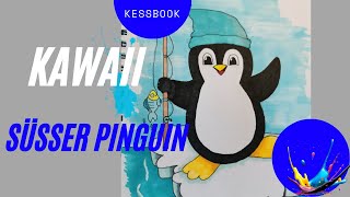 Wie zeichnet man einen Pinguin Kawaii | Einfach Malen und Zeichnen für Kinder