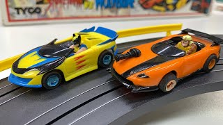 X-Men Sabretooth vs Wolverine Slot Car Set by TYCO from 1993