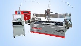 Hualong Machinery  CNC waterjet cutters machine for  stone, metal , glass, steel cutting.