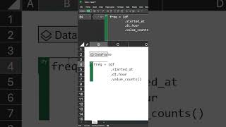 PYTHON IN EXCEL! Part 13 - The dt accessor, method chaining and a frequency table