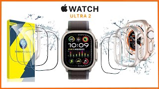 2Pk Case Compatible for Apple Watch Ultra 2  Tempered Glass Screen Protector, 9H Hardness #apple