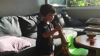 Kai's first brass instrument is a bugle! 19/10/19