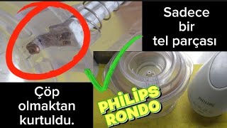 Çalışmıyordu bir tel parçası ile hayata döndü.😀 Çöp olmaktan ucuz kurtuldu.Philips rondo tamiri..👍