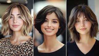 Trendy Shaggy Bob Chin length Short Hairstyles To Add Volume To Thin Hair Classic Feathered Bob