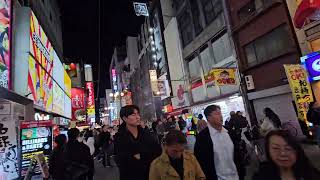 Osaka Namba's buzzing Dotonbori on a weekday night.