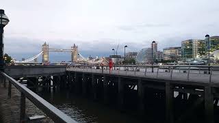 London Tower Bridge. dusk. Water in foreground