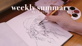 art and sewing vlog | making a toile and painting with watercolors