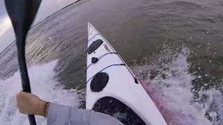 HUGE 10' Mid Summer Tide | Sea Kayak Surfing | Tybee Island, Georgia | Current Designs Sisu