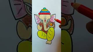 Ganapati Bappa Easy Color Drawing #shorts #viral #artistbikash