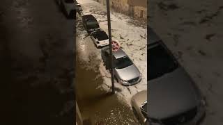 Las fuertes lluvias y el frío provocaron inundaciones en la provincia española de Navarra y la ciuda