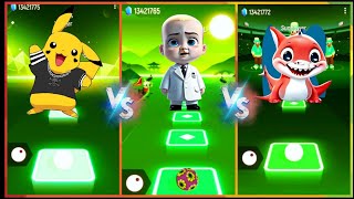 💥💥💥 Pikachu 🆚️ Baby Boss 🆚️ Baby Shark ❗️Tiles hope Edm Rush || Who is Fast ?