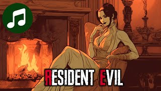 Chilling With LADY D By The Fireplace 🎵 Relaxing RESIDENT EVIL Save Room Music | 10 HOURS