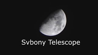 The moon and Orion Nebula through a Svbony SV501P 70mm telescope