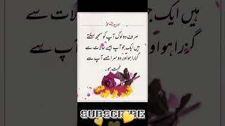 Urdu quotes/دوسرا جو آپ سے محبت رکھتا ہو/#shorts #ytshorts /@tahiramashraf_23