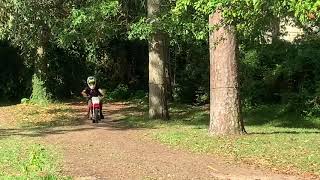 Hitting some wheelies on the pit bike