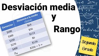 Calcular Desviación media y rango - Segundo de secundaria