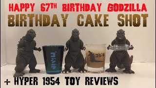 Happy 67th Birthday Godzilla! Birthday (Chocolate) Cake Shot and Hyper 1954 Bandai figure reviews