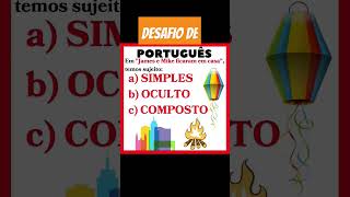 DESAFIO DE PORTUGUÊS #substantivo #sujeito #português #figuras #shorts #viral #gabarito:C