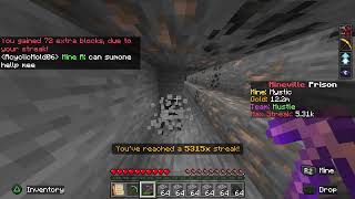 Minecraft world record attempt longest mining streak minevile prison