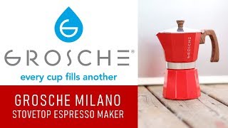 GROSCHE Milano Stovetop Espresso Maker 6 Cup