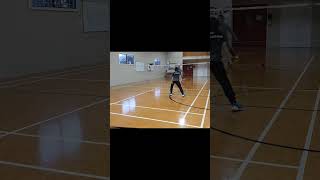 #shorts Excellent cross court badminton shot 10yrs Mei Linh vs Dad