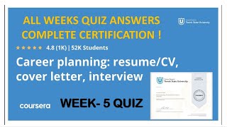 Career planning: resume/CV, cover letter, interview | Week- 5 | All Quiz Answers