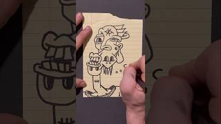 Daily Faces Challenge: Day 290/365- Notepad Creature Drawing | Bold Line Art Timelapse #art #shorts