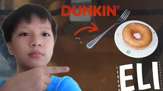 Eating Sugar Glazed Donut From Dunkin Donuts