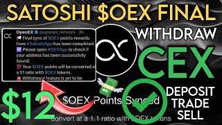 Satoshi $OEX live withdrawal new update | Oex Coin price today | OpenEx app mining news Crypto trade