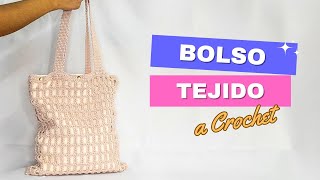 Bolso tejido a Crochet super facil | Ideal para Emprender!