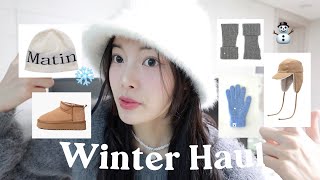 HAUL⛄️ 겨울 아이템 13가지 패션하울 ⋆｡⋆.•* 🤍겨울 비니•겨울모자•바라클라바•장갑•어그•아크네 목도리🧣겨울악세사리 추천 •••리피