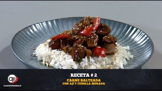 Carne salteada con ají y cebolla morada | Ají