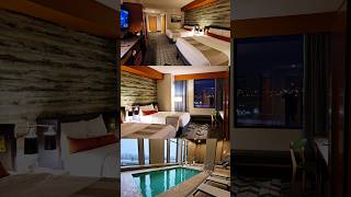 #shorts EQC Emerald Queen Casino Hotel Tacoma Deluxe Double Queen Room Tour Review | Pool - Fitness