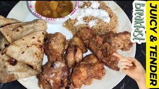 12 hour Marinated chicken Result Roast Paratha| Roasted chicken ناشتہ Menu|Pre winter Nashta Recipe