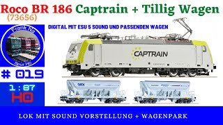 Roco H0 BR 186 Captrain Sound + Wagenpark von Tillig