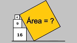 ¡Reto Matemático! ¿Puedes calcular el área del cuadrado amarillo?