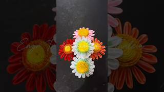 Daisy Tutorial using Satin Ribbon(version 1). #fyp #foryou #fypage #ribbon #daisy #ribbonflowers