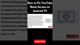 How to Fix YouTube Black Screen on Android TV #shorts #shortvideo #youtubeblackscreen