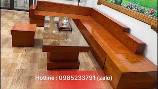 Giảm sốc . Bộ sofa chữ L gỗ hương đá gồm 5 món. Giá chỉ 16 triệu đồng. Hotline:0985233791(zalo)