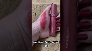 Rom&nd Zero Velvet Tint #lipstick #lip #liptint #swatches #nykaa #tirabeauty #romand