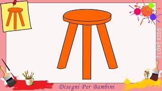 Disegni di sgabelli FACILI per bambini | Come disegnare una sgabello