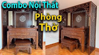 Bàn Giao Combo Nội Thất Phòng Thờ - Án Gian Thờ - Án Gian Gỗ Hương Chân 12 | Đồ Gỗ Bảo Lộc