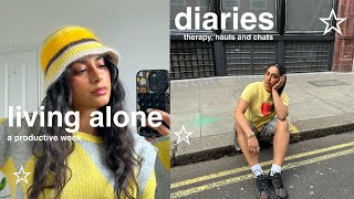 Living Alone Diaries 🌸 a productiveish week 🌸 therapy, body dysmorphia chats