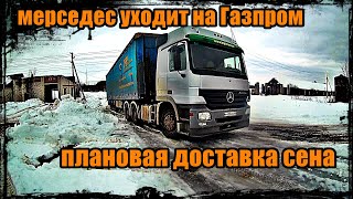 Мерседес уходит на Газпром. Плановая поставка сена в тюках.