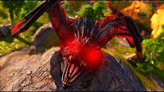 TAMING a GIANT RED DRAGON made of FIRE that DEALS over 4000000 DAMAGE   ark pugnacia evolved #24