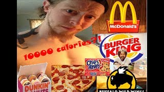 10,000 CALORIE CHALLENGE  MAN VS FOOD. Older lost video FIRST VIDEO